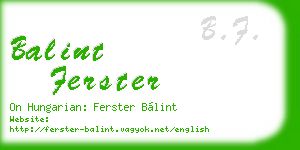 balint ferster business card